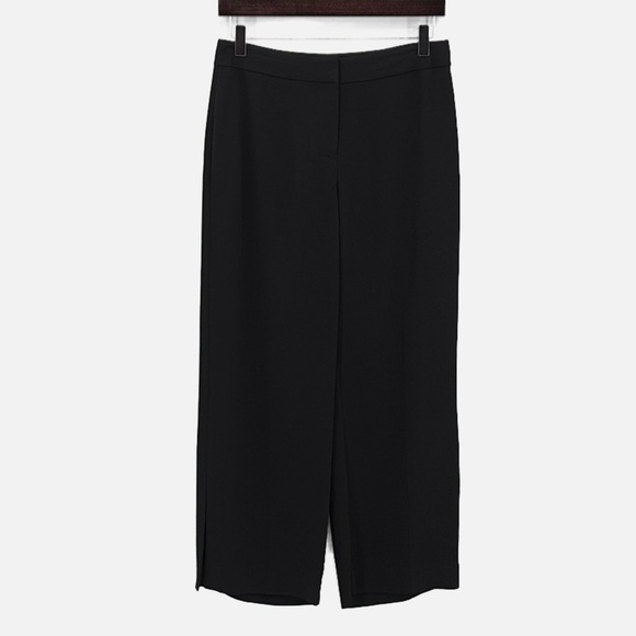 Kobi Halperin Wide Leg Cropped Length Side Split Pants in Black - Size 4 - Picture 1 of 5